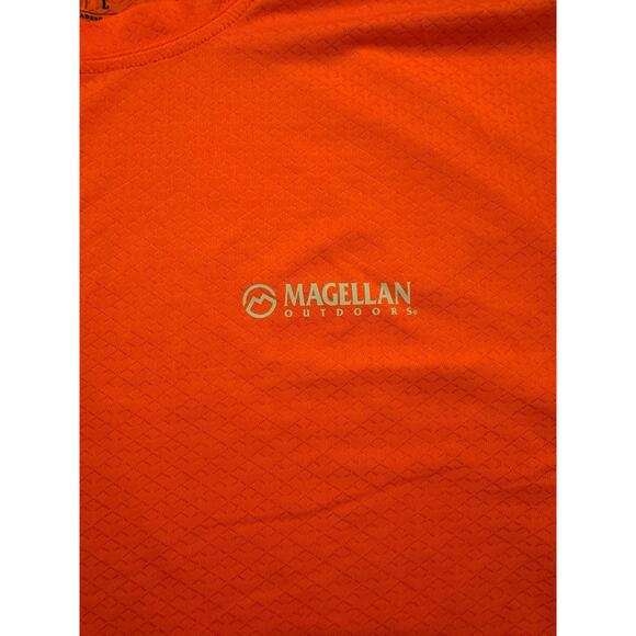 Magellan Outdoors Shirt Men’s L Orange Long Sleeve Performance Tee UPF Quick Dry - Picture 4 of 9
